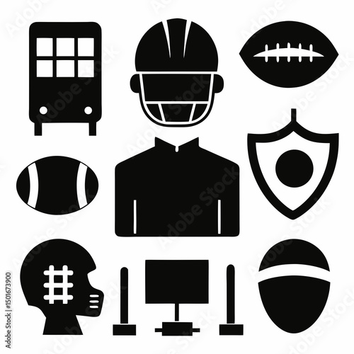 American football team icons and transportation