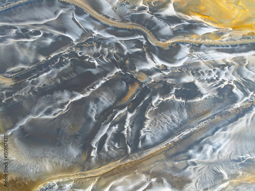 Aerial view of abstract natural patterns and textures