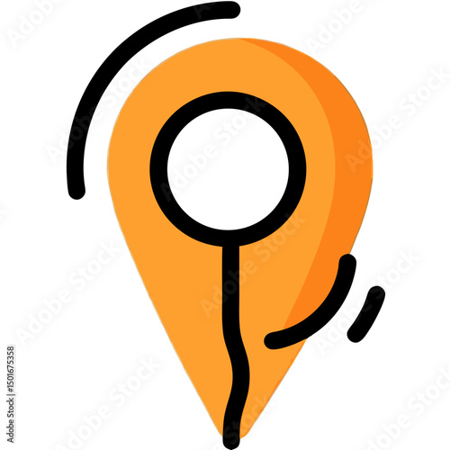 Orange Location Pin Icon GPS Map