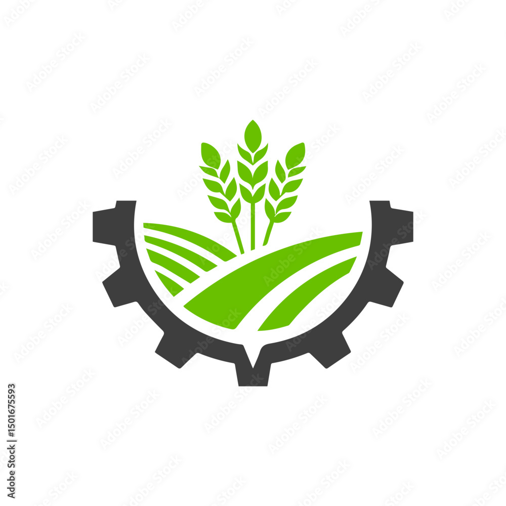 Fototapeta premium Modern agriculture technology logo.