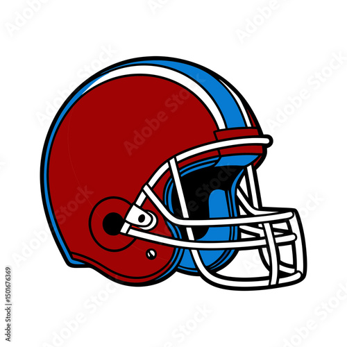 American football helmet red and blue design