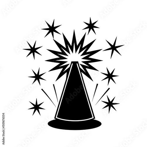 Black silhouette of firecracker icon for celebration