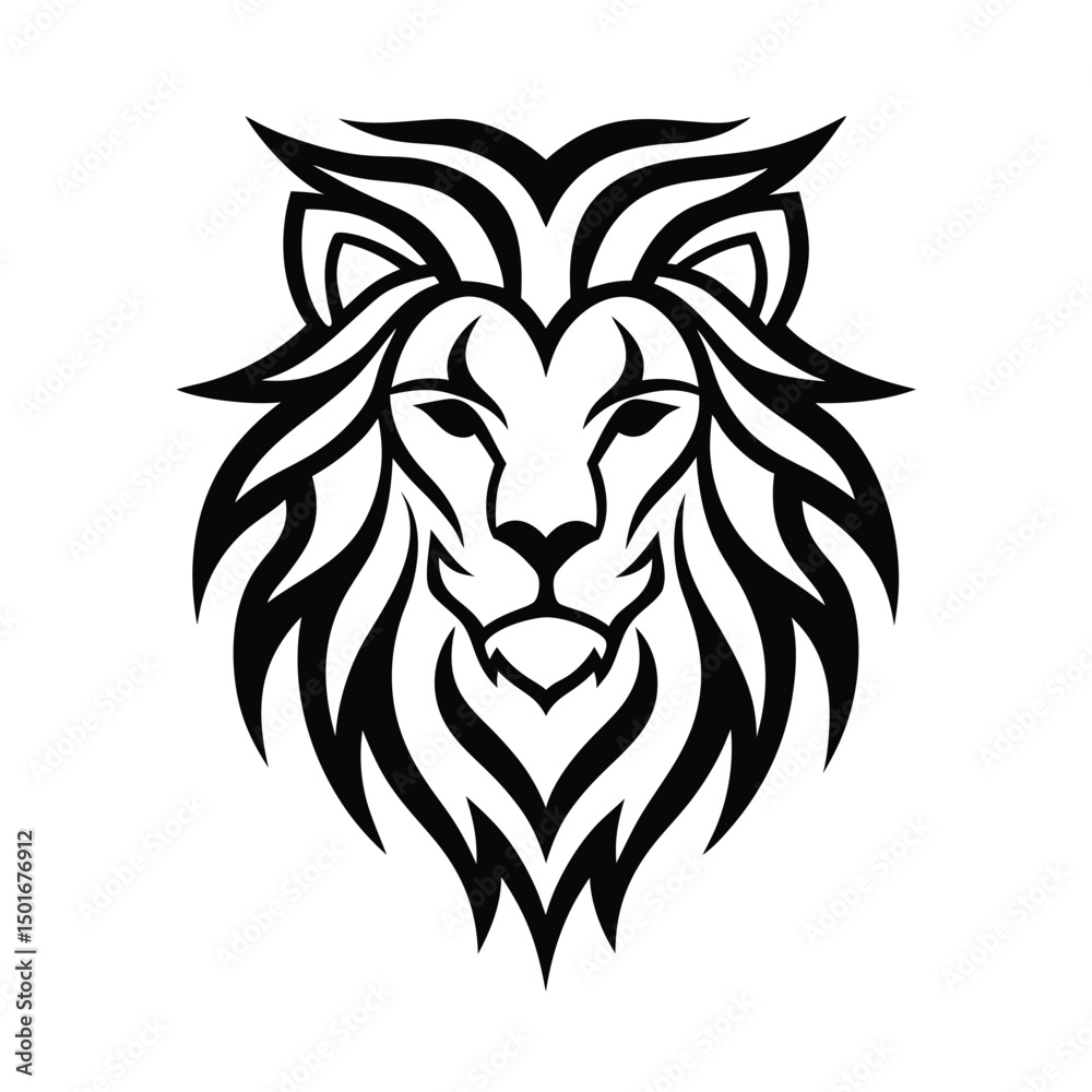 Fototapeta premium tribal tattoo style lion face symmetry