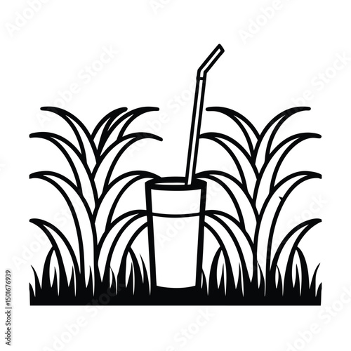 tropical sugarcane field background juice