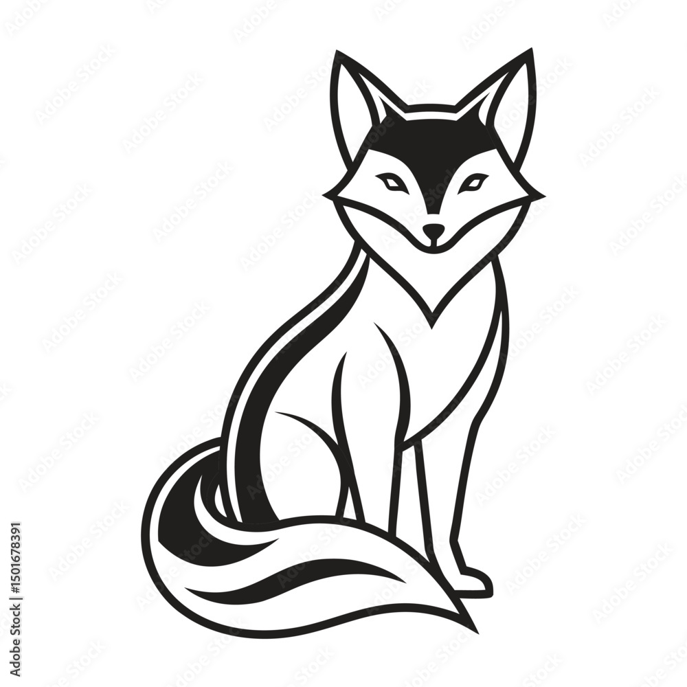 Obraz premium Fox Line Art Vector 