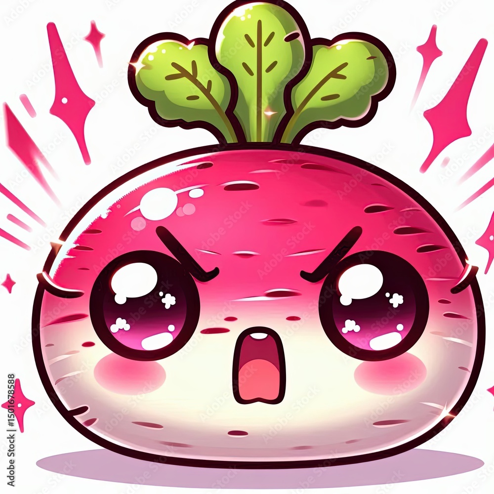 Obraz premium radish cartoon character angry