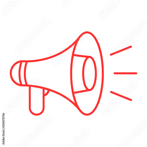 red megaphone on white background