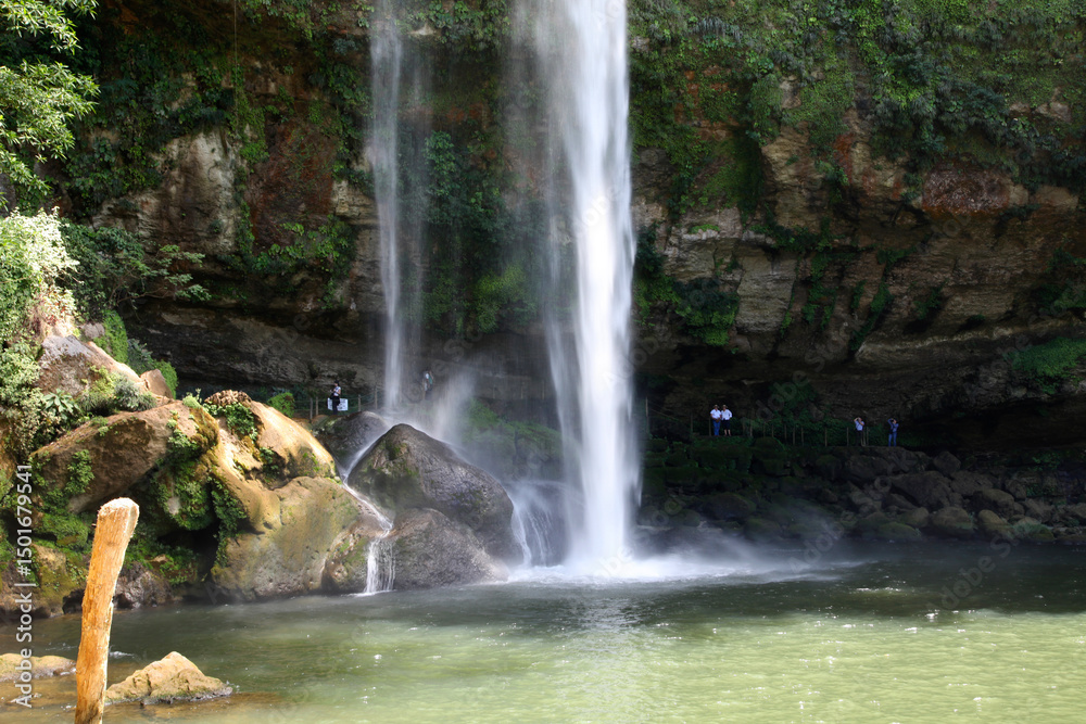 Obraz premium Misol Ha waterfalls, touristic Palenque, Chiapas