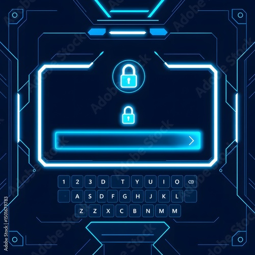 computer security concept with padlock