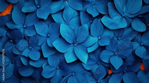 Calming Blue Floral Background with Intense Color and Texture