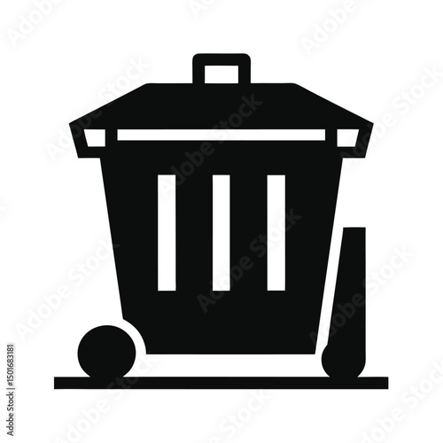 black trash bin icon