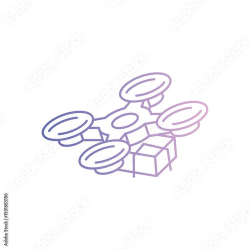 Delivery Drone Vector icon