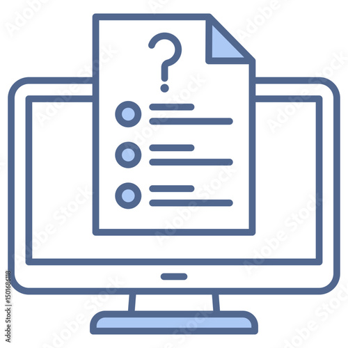 Online Quiz Blue Icon