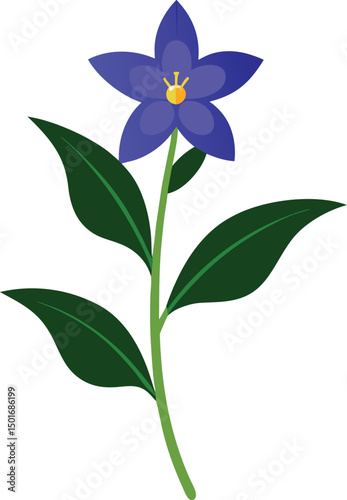 Delphinium  flower vector illustration on transparent background.