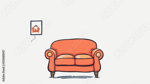 Stylized Living Room Sofas – Cozy Couch & Interior Illustrations