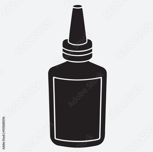 nail glue silhouette vector art illustration, bottle of perfume