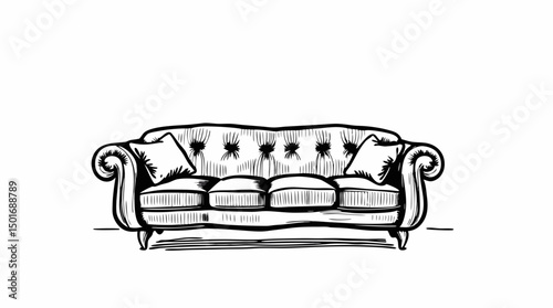 Stylized Living Room Sofas – Cozy Couch & Interior Illustrations