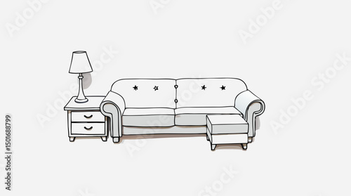 Stylized Living Room Sofas – Cozy Couch & Interior Illustrations