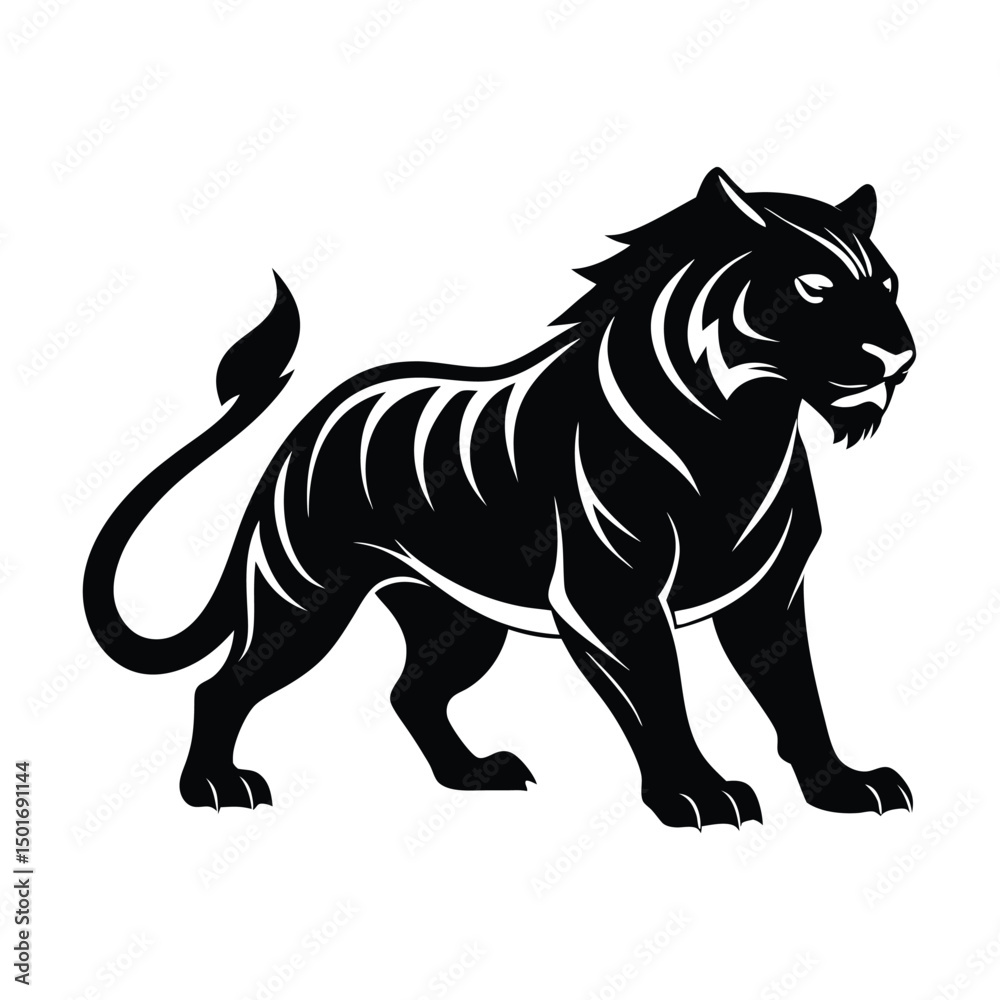 Fototapeta premium Tiger Silhouette Vector