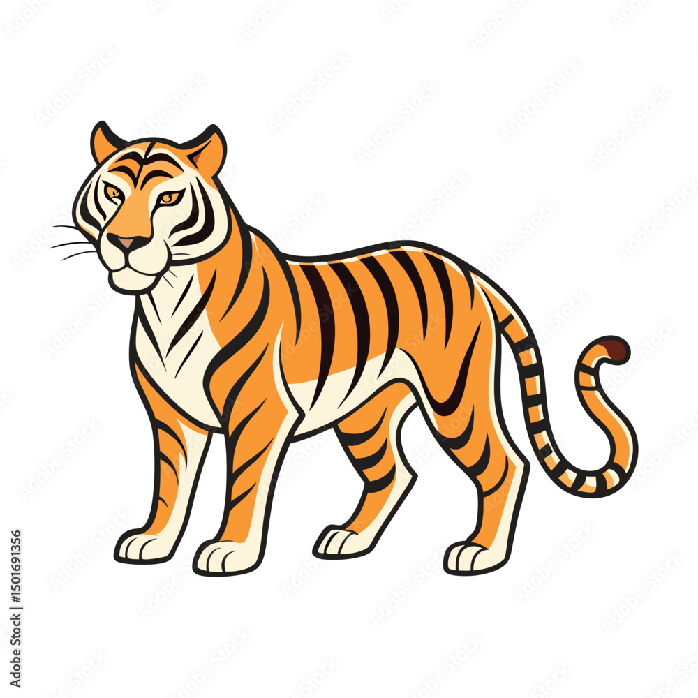 Naklejka premium Tiger Line Art Vector 