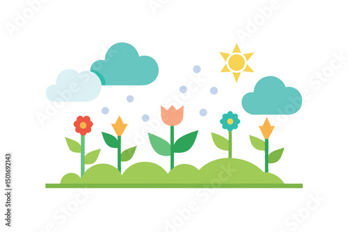 spring landscape with flowers