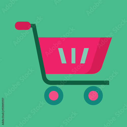Shopping Cart Icon Flat Design, E-commerce, Online Shopping, Retail, Purchase