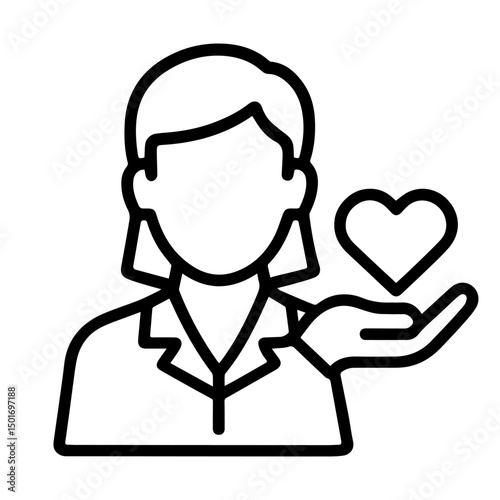 Social worker person icon on white background vector
Vector line profession icon