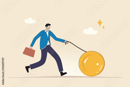 Dogecoin cryptocurrency price rising up with high profit, businessman investor walk the Shiba Inu token virtual cryptocurrency dogecoin.