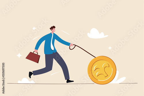 Dogecoin cryptocurrency price rising up with high profit, businessman investor walk the Shiba Inu token virtual cryptocurrency dogecoin.