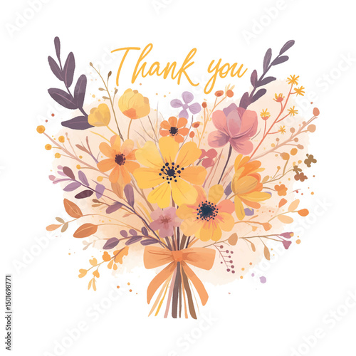 Beautiful flower bouquet with a thank you message ideal for expressing gratitude during special occasions