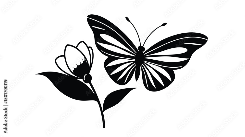 Obraz premium Butterfly Landing on a Flower