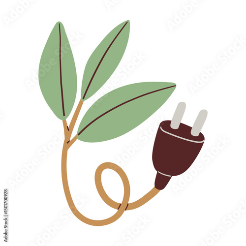 Eco-Friendly Energy Plug with Leaves