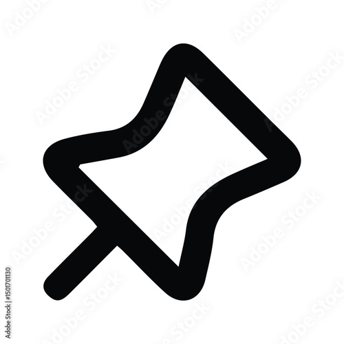 Pin Icon. Push Pin Illustration. Social Media Pin Sign.
