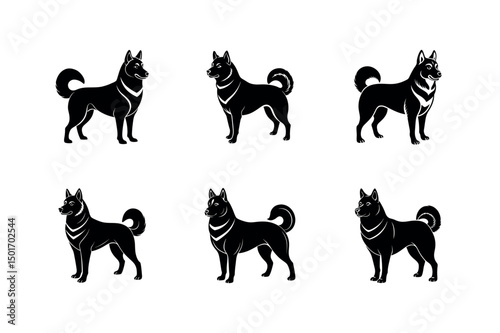 Norwegian Elkhound Dog Silhouette