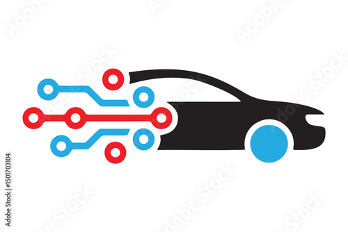 Connected car technology logo design for automotive industry
