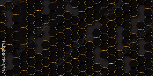 Gold Hexagon Grid Pattern, Seamless White Background, Abstract Geometric Design, High-Resolution Image, honeycomb cells of cardboard stiffening rib background Abstract background of colorful  lag