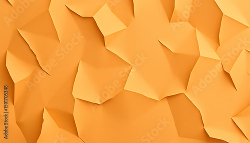 Brown and orange geometric paper texture with cube seamless pattern illustration