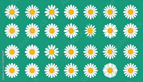 daisies on green background