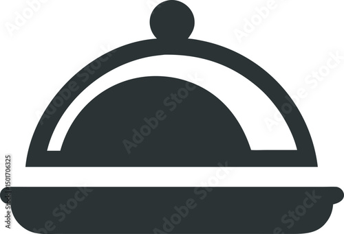 Elegant food service cloche icon for restaurant menus and catering businesses