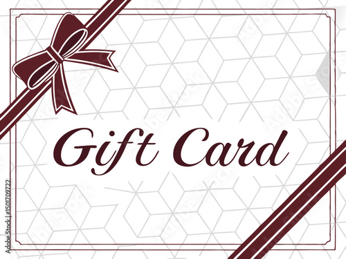 Elegant Gift Card with Bow and Ribbon Ai-Generated
