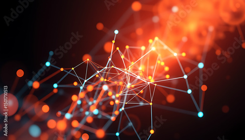 Abstract tech lights background by AI