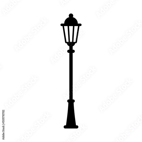 Street lamp icons set. Outdoor garden and landscape path lights. Flat vector illustration. Isolated on white background.