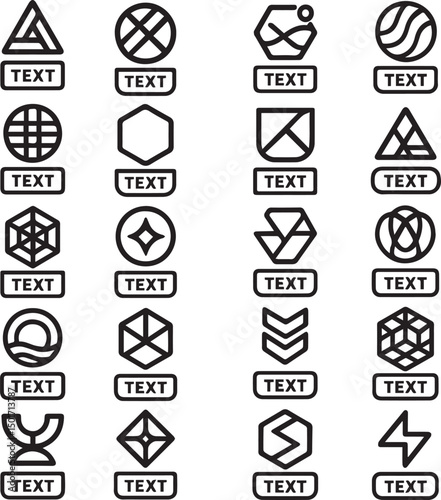 Futuristic Geometric Logo Set – Bold, Sleek & Customizable. 