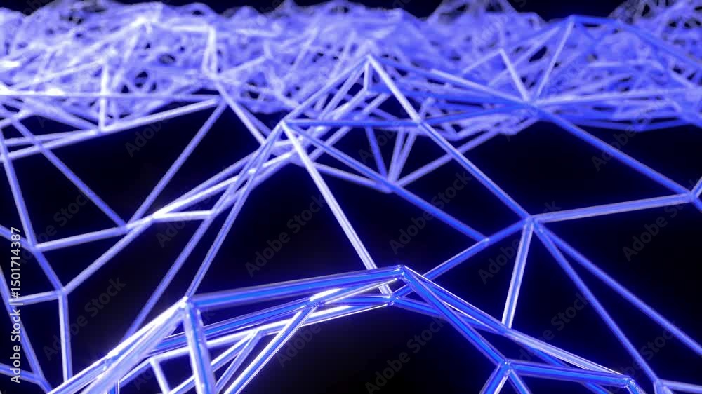 Data base blue grid able to loop endless 4k Data base blue grid able to loop endless 4k