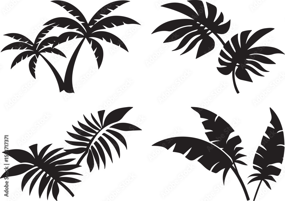 Fototapeta premium palm trees silhouettes