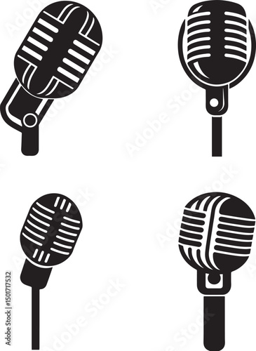 retro microphone vector illustration