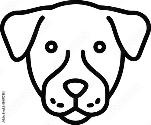 Clean Line Art Illustration of a Dog's Face, Representing Canine Companionship