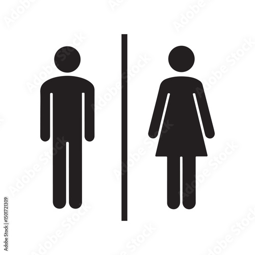 Male and female toilet icon Man and woman silhouette