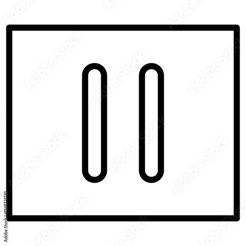 Pause square logo symbol line