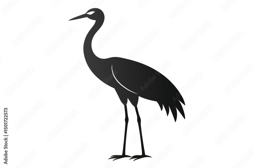 Fototapeta premium heron silhouette isolated on white